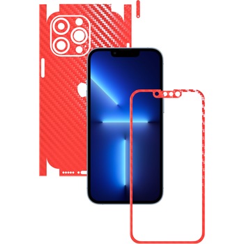 Folie Protectie Carbon Skinz pentru Apple iPhone 13 Pro Max - Carbon Rosu 360 Cut, Skin Adeziv Full Body Cover pentru Rama Ecran, Carcasa Spate si Laterale Folie Protectie Carbon Skinz pentru Apple iPhone 13 Pro Max - Carbon Rosu 360 Cut, Skin Adeziv Full Body Cover pentru Rama Ecran, Carcasa Spate si Laterale