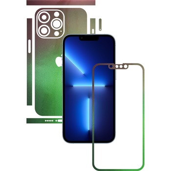 Folie Protectie Carbon Skinz pentru Apple iPhone 13 Pro Max - Color Shift Avocado Split Cut, Skin Adeziv Full Body Cover pentru Rama Ecran, Carcasa Spate si Laterale Folie Protectie Carbon Skinz pentru Apple iPhone 13 Pro Max - Color Shift Avocado Split Cut, Skin Adeziv Full Body Cover pentru Rama Ecran, Carcasa Spate si Laterale