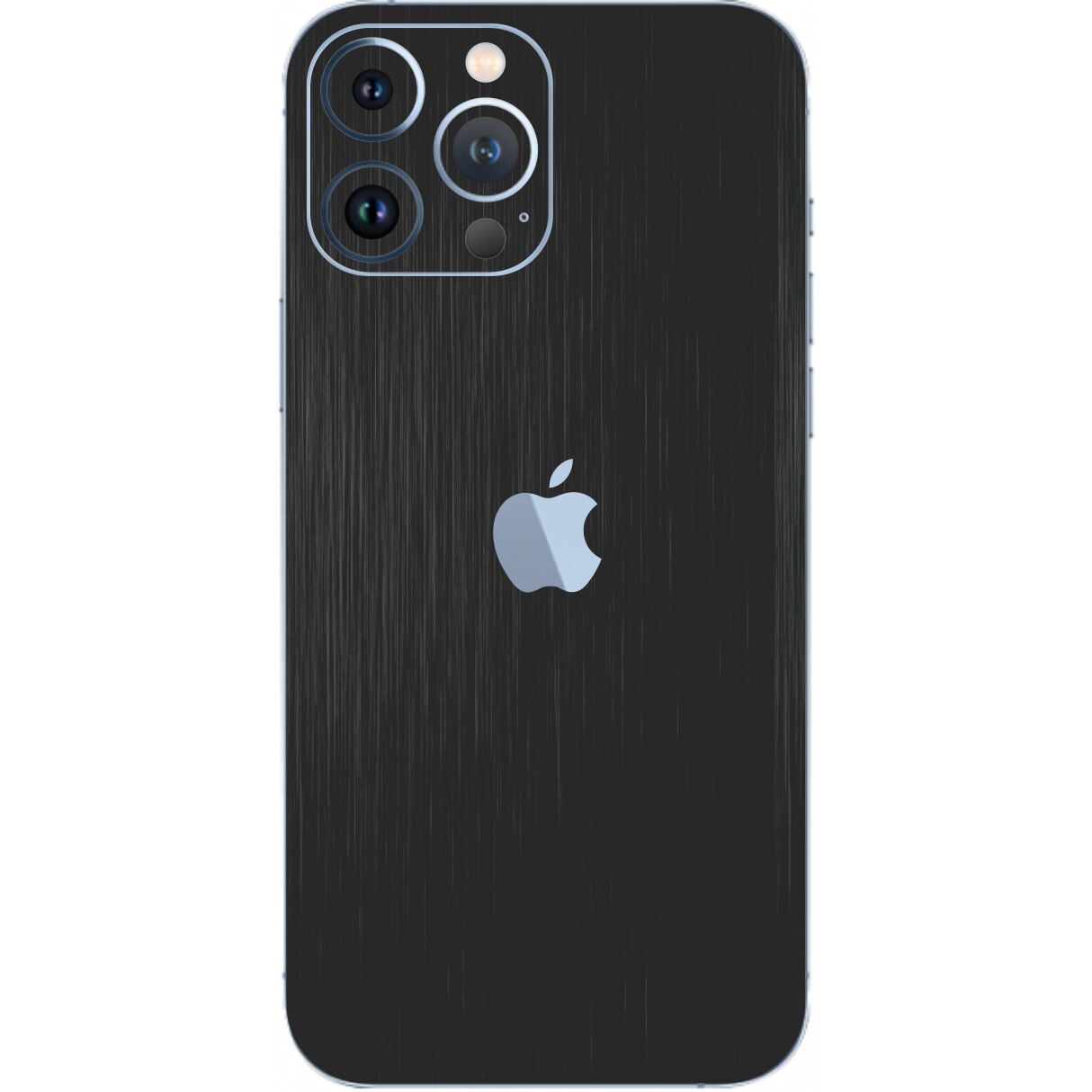 Folie Protectie Carbon Skinz pentru Apple iPhone 13 Pro - Brushed Negru Simple Cut, Skin Adeziv Full Body Cover pentru Rama Ecran, Carcasa Spate