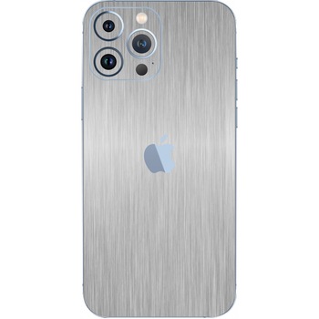 Folie Protectie Carbon Skinz pentru Apple iPhone 13 Pro - Brushed Argintiu Simple Cut, Skin Adeziv Full Body Cover pentru Rama Ecran, Carcasa Spate Folie Protectie Carbon Skinz pentru Apple iPhone 13 Pro - Brushed Argintiu Simple Cut, Skin Adeziv Full Body Cover pentru Rama Ecran, Carcasa Spate