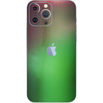 Folie Protectie Carbon Skinz pentru Apple iPhone 13 Pro - Color Shift Avocado Simple Cut, Skin Adeziv Full Body Cover pentru Rama Ecran, Carcasa Spate