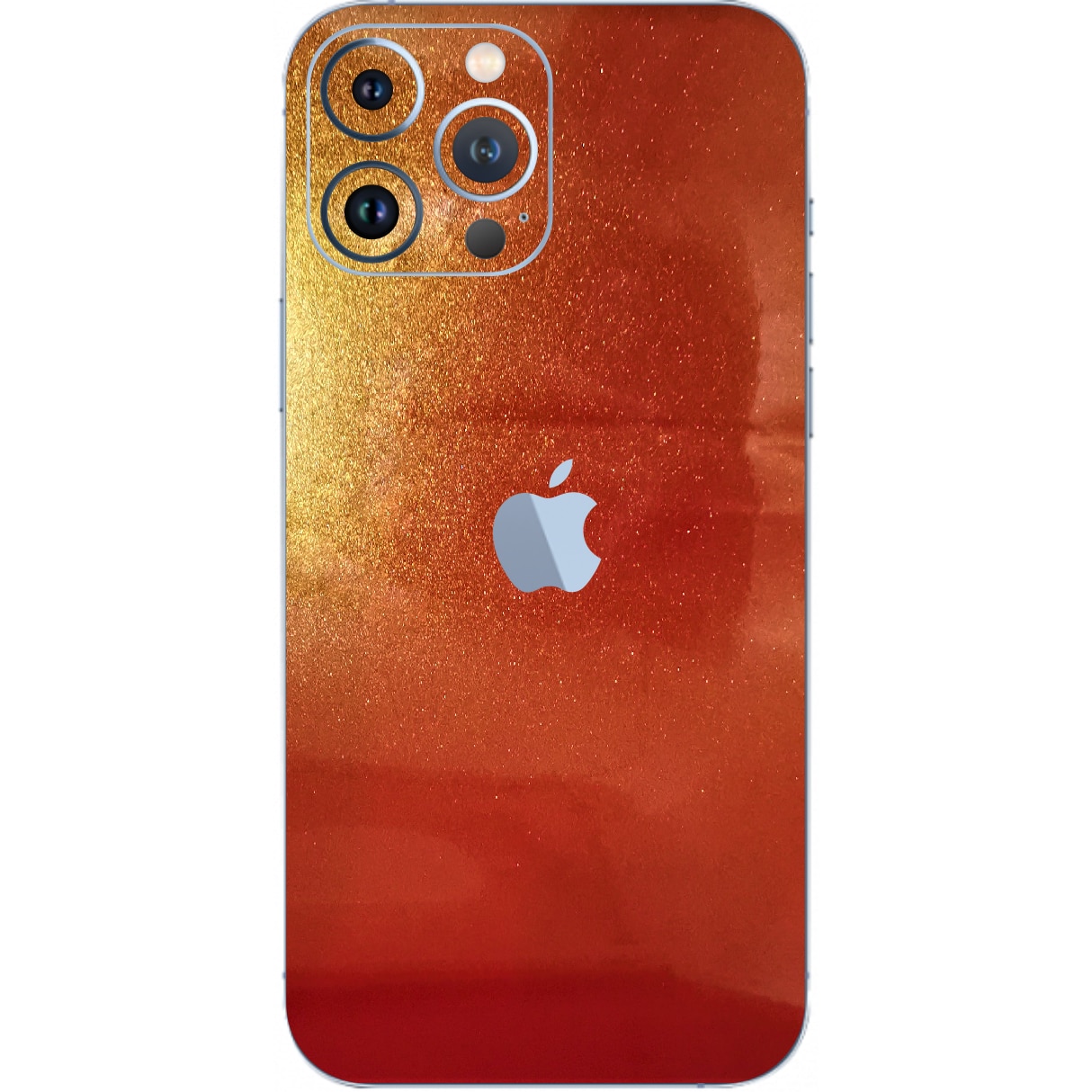 Folie Protectie Carbon Skinz pentru Apple iPhone 13 Pro Max - Color Shift Sunset Simple Cut, Skin Adeziv Full Body Cover pentru Rama Ecran, Carcasa Spate