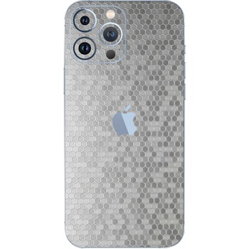 Folie Protectie Carbon Skinz pentru Apple iPhone 13 Pro Max - Honeycomb Argintiu Silver Simple Cut, Skin Adeziv Full Body Cover pentru Rama Ecran, Carcasa Spate Folie Protectie Carbon Skinz pentru Apple iPhone 13 Pro Max - Honeycomb Argintiu Silver Simple Cut, Skin Adeziv Full Body Cover pentru Rama Ecran, Carcasa Spate