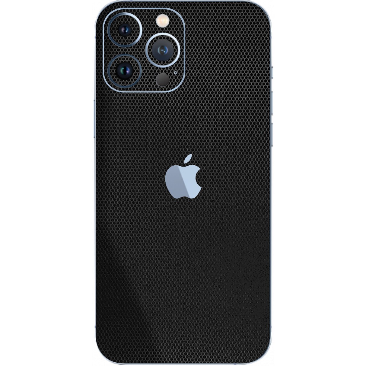 Folie Protectie Carbon Skinz pentru Apple iPhone 13 Pro Max - Matrix Negru Black Simple Cut, Skin Adeziv Full Body Cover pentru Rama Ecran, Carcasa Spate