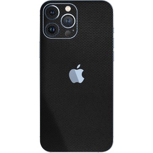 Folie Protectie Carbon Skinz pentru Apple iPhone 13 Pro Max - Matrix Negru Black Simple Cut, Skin Adeziv Full Body Cover pentru Rama Ecran, Carcasa Spate