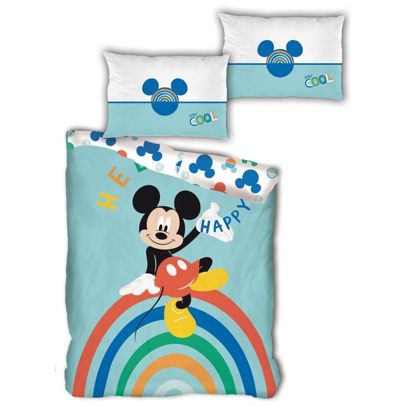 Set duvet Mickey Mouse Microfibra, Cadou Rucsacel Microfibra, 90cm