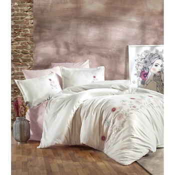 Lenjerie Lux Satin Brodat, Ralex , STB7 Mavera, 6 piese, 1 cearceaf pat 240×260 cm, 1 cearceaf de pilota 200×220 cm, 2 fete de perna 50×70 cm cu broderie, 2 fete de perna 50×70 cm Lenjerie Lux Satin Brodat, Ralex , STB7 Mavera, 6 piese, 1 cearceaf pat 240×260 cm, 1 cearceaf de pilota 200×220 cm, 2 fete de perna 50×70 cm cu broderie, 2 fete de perna 50×70 cm