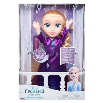 Papusa Disney Elsa Frozen 2 cu functii pentru fetite, rosteste 14 fraze in limba romana, accesorii incluse, 39 cm Papusa Disney Elsa Frozen 2 cu functii pentru fetite, rosteste 14 fraze in limba romana, accesorii incluse, 39 cm