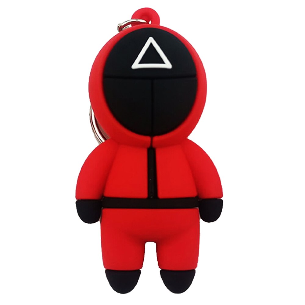 Jucarie Squid Game Zenuk® - Soldatul Triunghi 3D, Fidget Toy, Sensory, Antistres, Silicon, Rosu