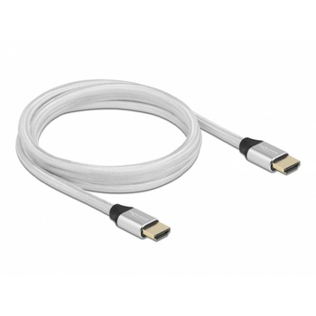 Cablu Delock Ultra High Speed HDMI 48 Gbps 8K 60 Hz silver 2 m certificat, argintiu Cablu Delock Ultra High Speed HDMI 48 Gbps 8K 60 Hz silver 2 m certificat, argintiu