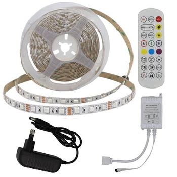 Kit Banda LED 5050 RGB 180W, 60 LED-uri, 5 metri cu Controller si Alimentator Kit Banda LED 5050 RGB 180W, 60 LED-uri, 5 metri cu Controller si Alimentator