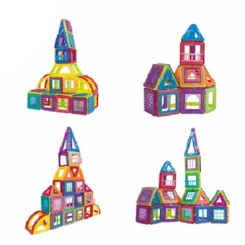 Set Piese Magnetice de Construit Educational si Creativ pentru Copii, Magnetic Tiles, Multiple Posibilitati de Construit Creativ,106 Elemente, Multicolor Set Piese Magnetice de Construit Educational si Creativ pentru Copii, Magnetic Tiles, Multiple Posibilitati de Construit Creativ,106 Elemente, Multicolor