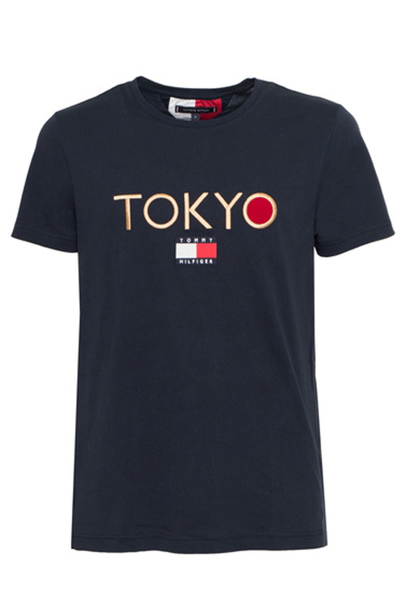 Tricou pentru barbati cu imprimeu logo, Tommy Hilfiger, Negru