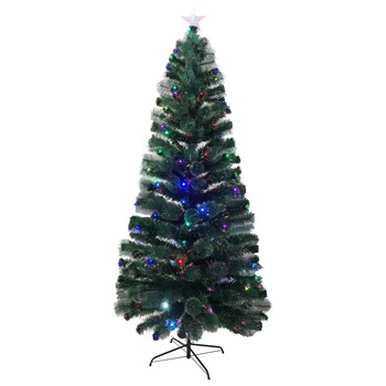 Brad artificial fibra optica de Craciun, Hoff, cu 145 LED-uri multicolore, flash, 250 cm - DEM1054794 Brad artificial fibra optica de Craciun, Hoff, cu 145 LED-uri multicolore, flash, 250 cm - DEM1054794