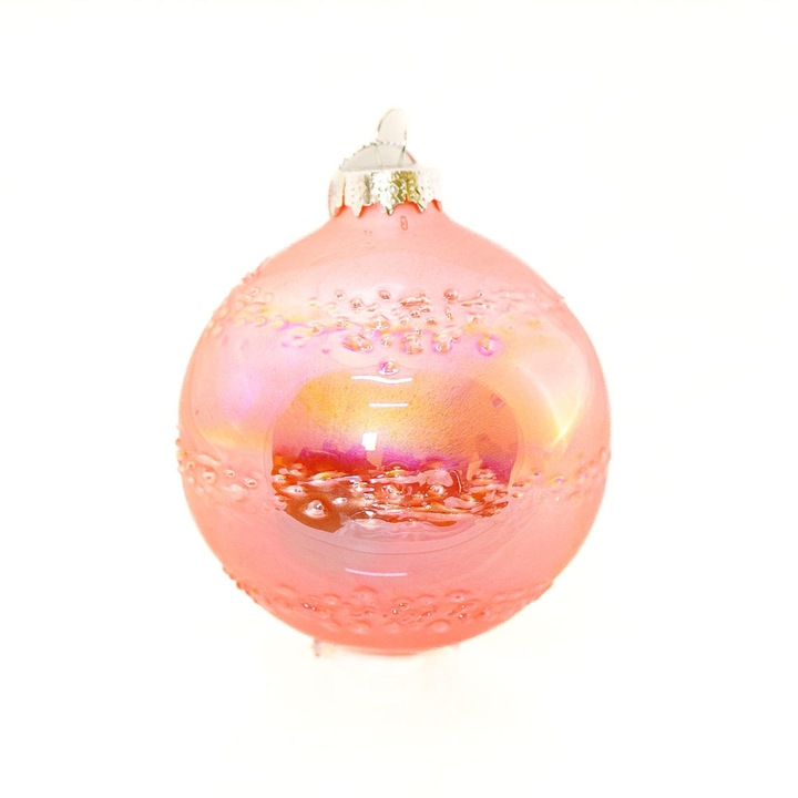 Globuri de Craciun TopCent, Decorat, 8cm, Roz