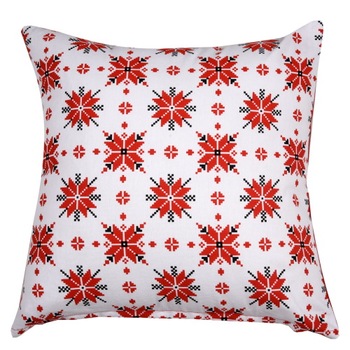 Perna decor Deco, bumbac, rosu, 40 x 40 cm, model traditional Perna decor Deco, bumbac, rosu, 40 x 40 cm, model traditional