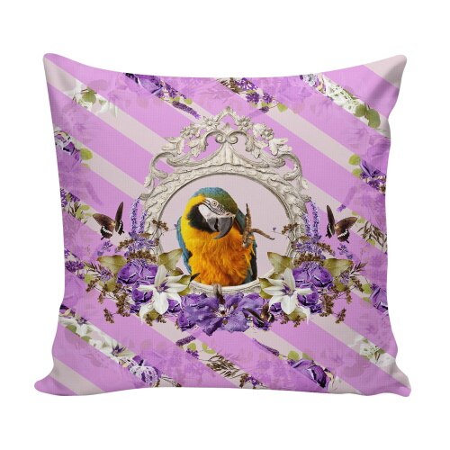 Perna decor, multicolor, poliester plus fibra poliester siliconizata, 43 x 43 cm, husa detasabila, design modern