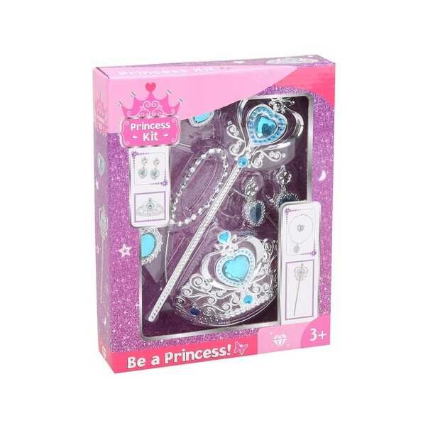 Комплект аксесоари за принцеси за момичета Princess Kit, 6 части, синьо ...