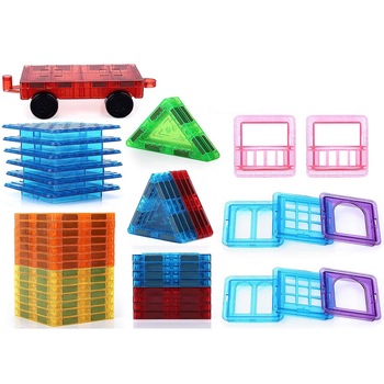 Set de Constructie Magnetic cu 46 Piese, Educativ si Creativ, 