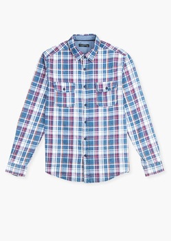 Camasa in carouri , Losan, culoare violet, 3007, S Camasa in carouri , Losan, culoare violet, 3007, S