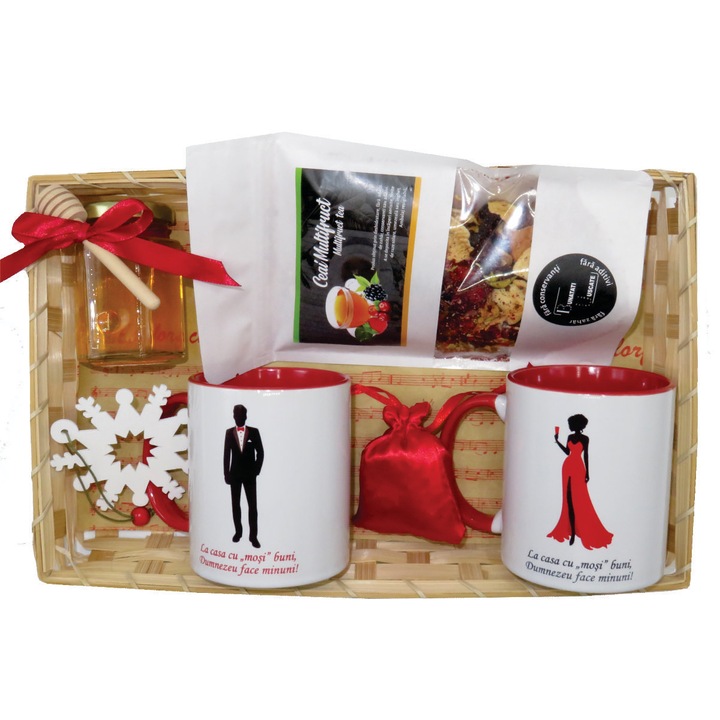 Cos cadou de Craciun, „La casa cu Mosi buni”, produse naturale, 7 piese - ILIF1114, 23h Events