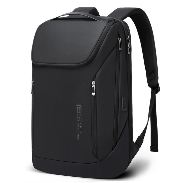 Rucsac laptop 15.6", smart, impermeabil, port de incarcare USB, BANGE, 29x17x47 cm, Negru