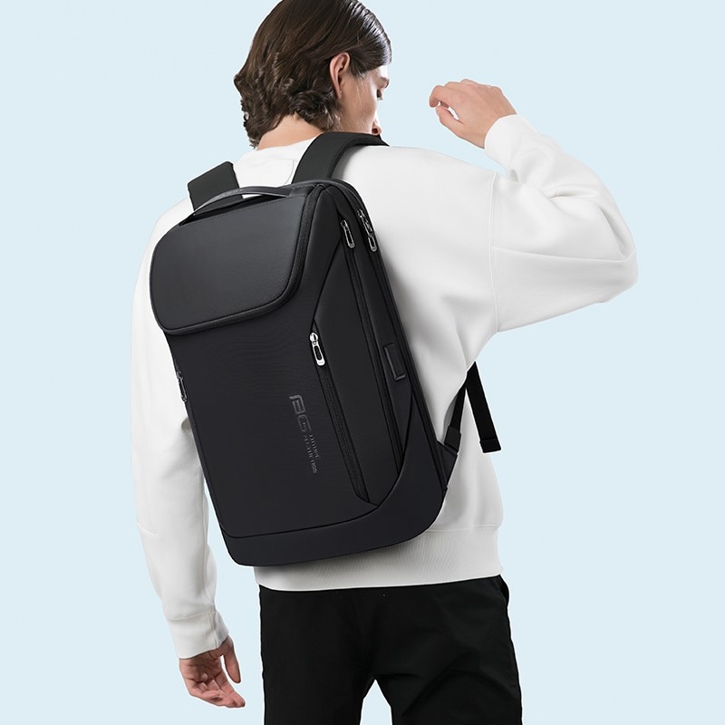 Rucsac laptop 15.6", smart, impermeabil, port de incarcare USB, BANGE, 29x17x47 cm, Negru