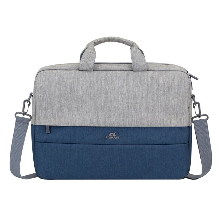 Чанта за лаптоп Rivacase 7532, 15.6", Против кражба, Grey/Dark blue