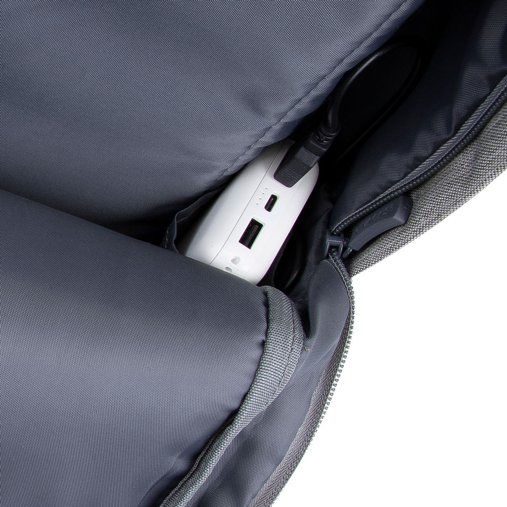 Rucsac laptop Rivacase 7562, 15.6", anti-furt, Grey/Dark blue