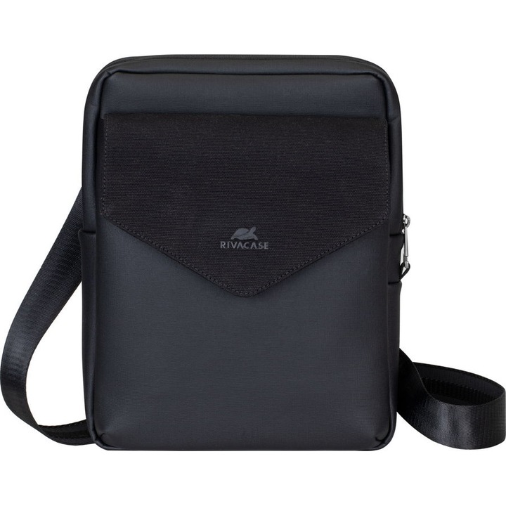 Geanta de umar Rivacase 8511, 11', Canvas Crossbody, Negru