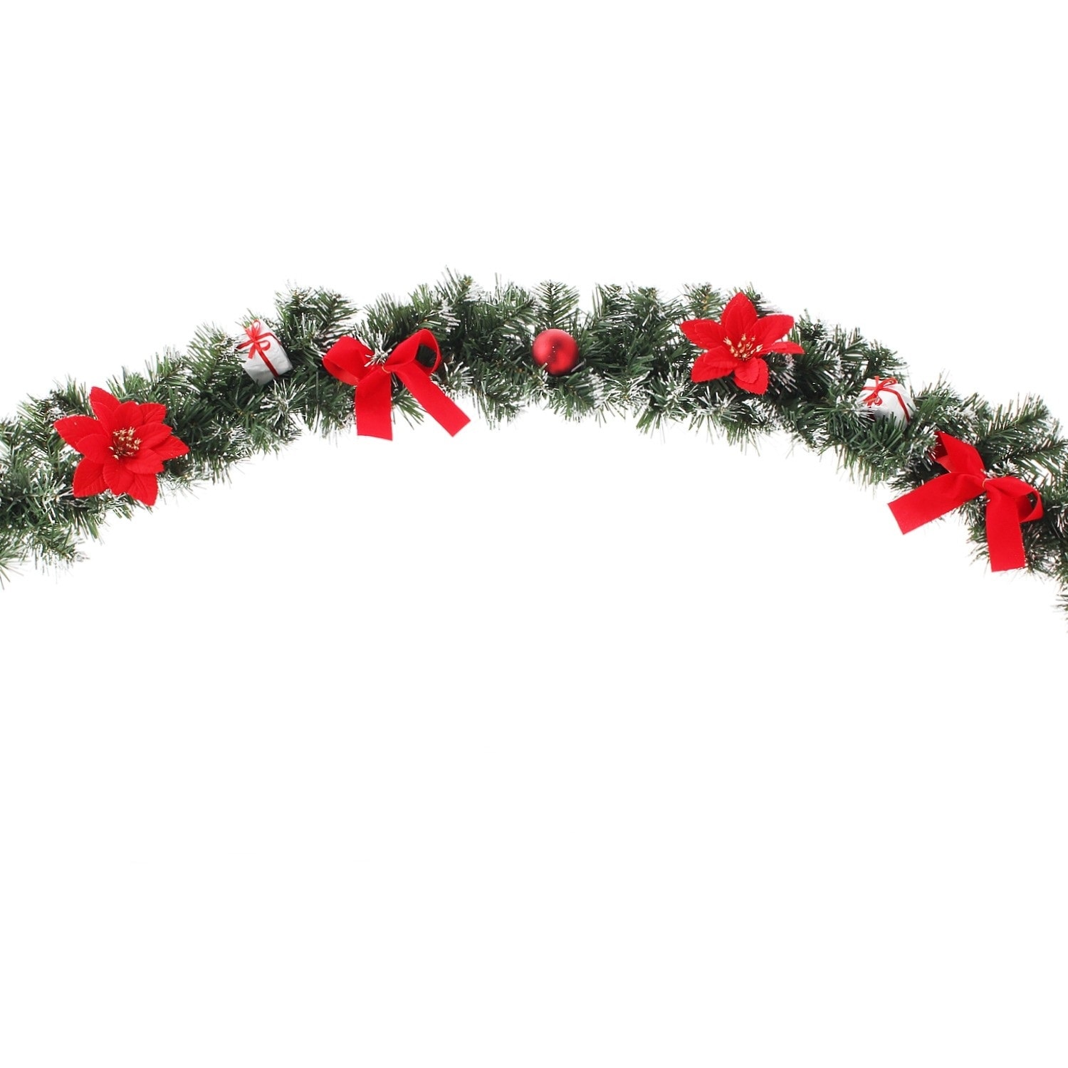 Ghirlanda artificiala de Craciun , 180 cm , fundite rosii