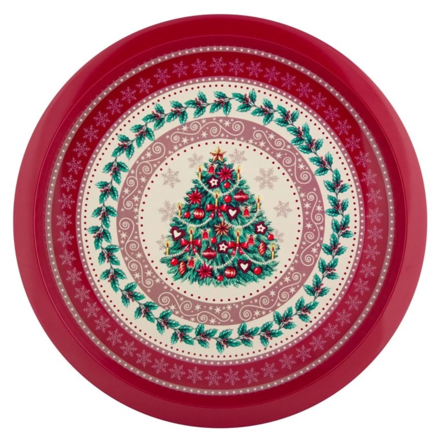 Platou de bucatarie, Zola®, metalic, pentru sarbatori, bradut, 32 cm