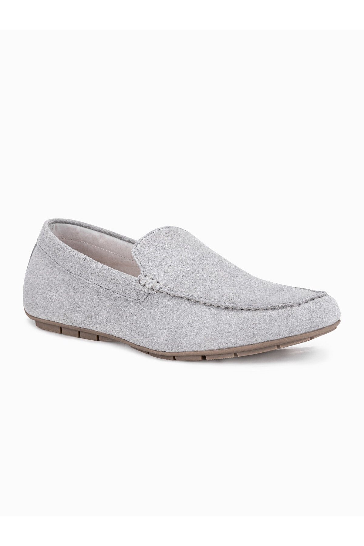Mocasini piele barbati T341 - gri, Gri, 42
