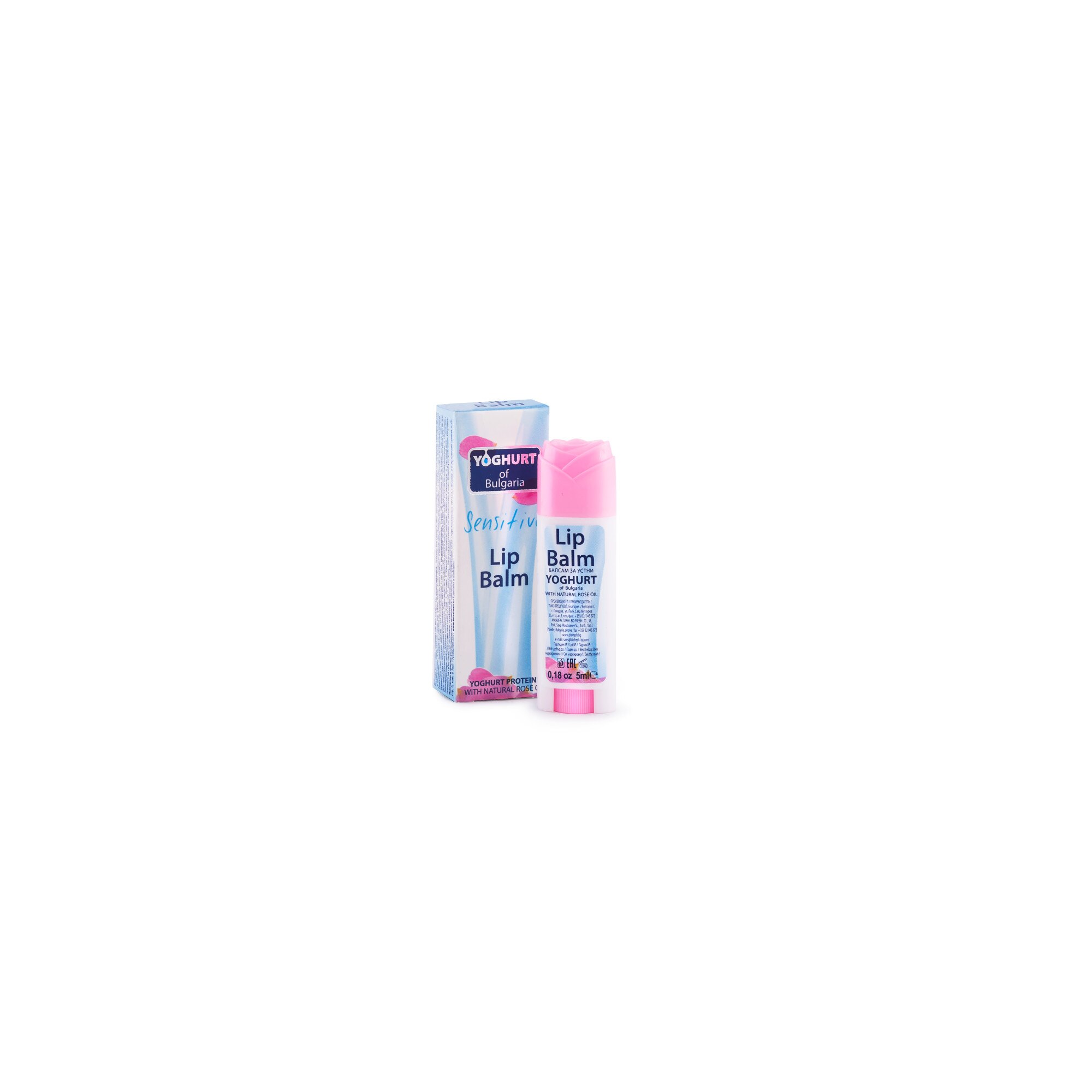 Balsam de Buze cu Ulei Organic de Trandafiri 5ml Yoghurt Of Bulgaria