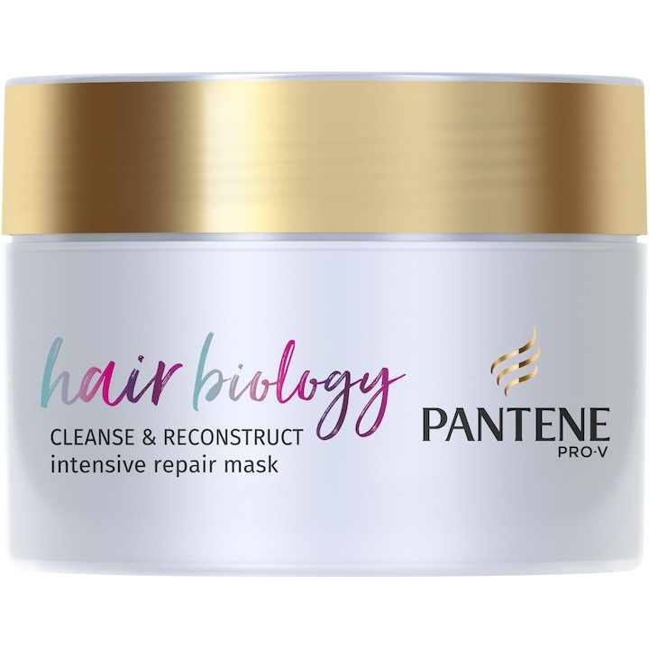 Маска за коса Pantene Hair Biology Cleanse & Reconstruct, 160 мл