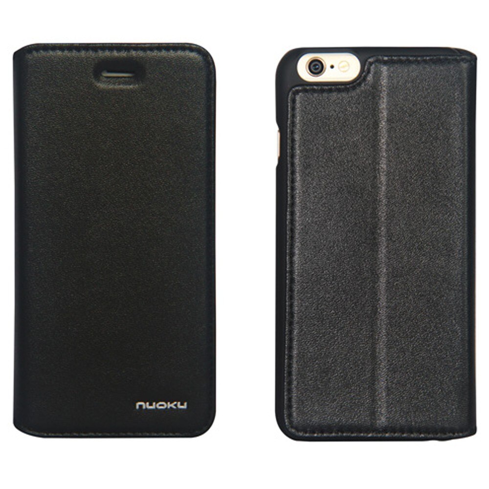 Husa flip Nuoku Vintage pentru iPhone 6 Plus, negru
