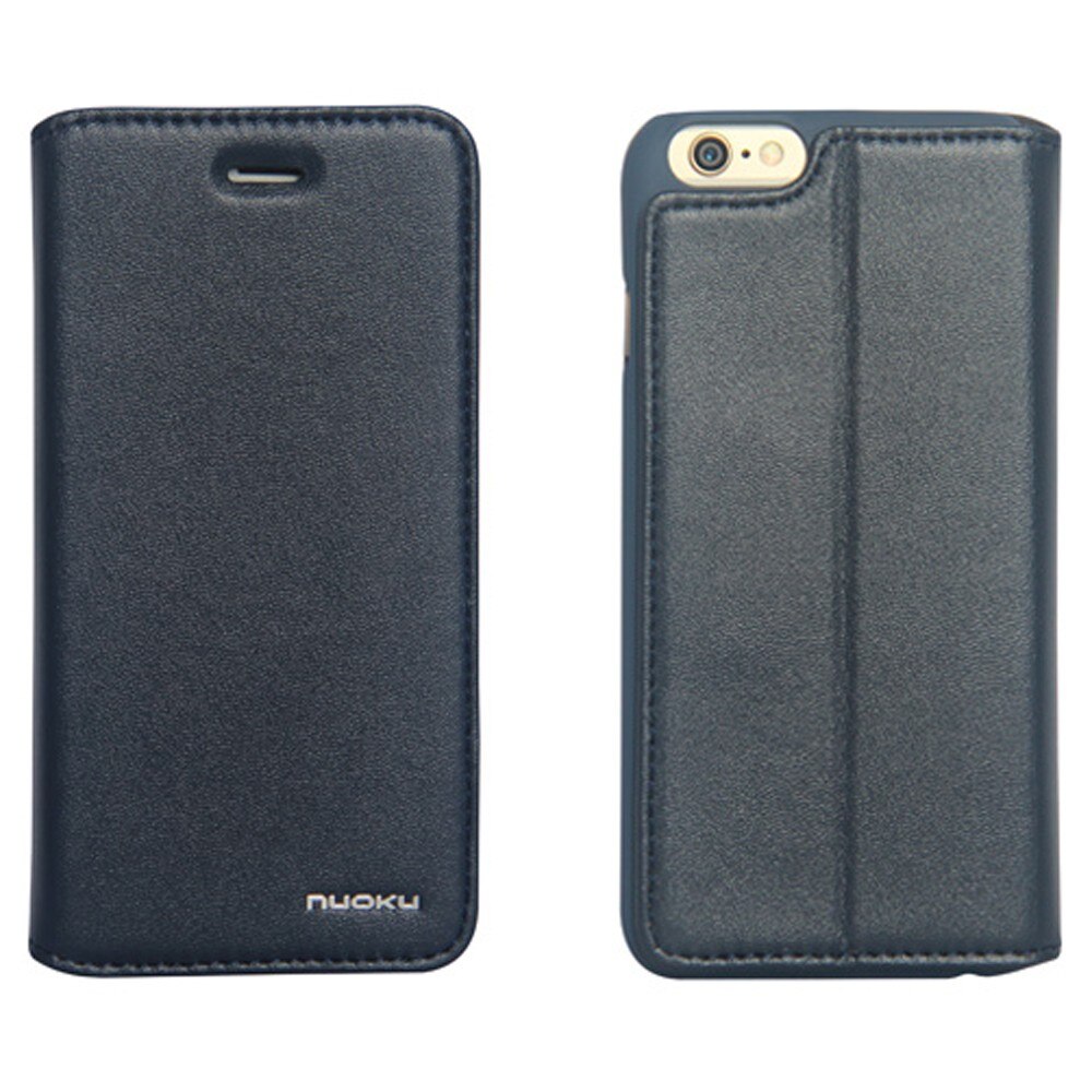 Husa flip Nuoku Vintage pentru iPhone 6, albastru