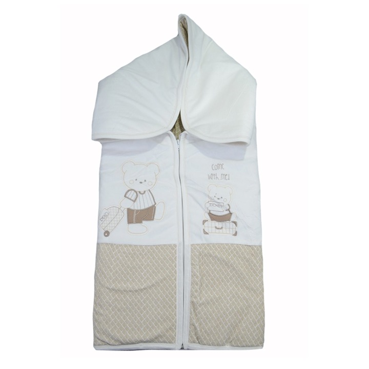 Одеяло за новородено, 90 x 80 cm, Bebelinna 130-80, Бял