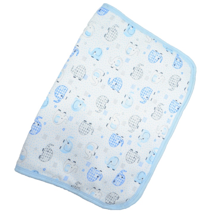Aleza impermeabila si refolosibila din bumbac 43 x 32 cm pentru baieti, Mini Junior ALZ0209A2, Albastru