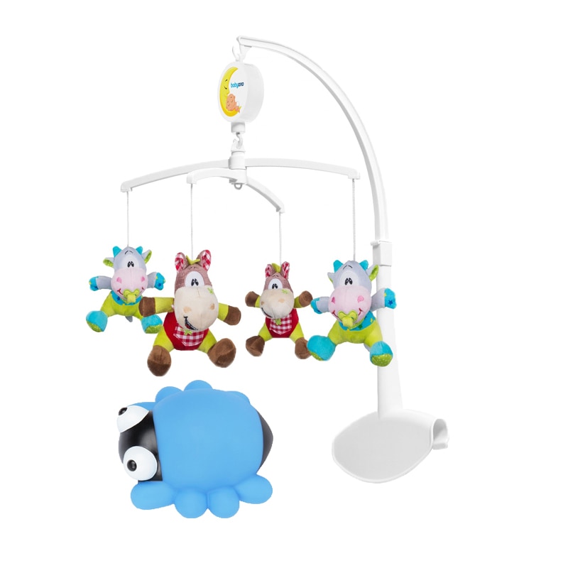 Set carusel muzical si lampa de veghe BabyOno 1362CL, Multicolor