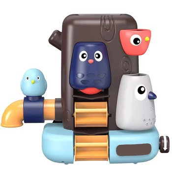 Jucarie de baie Kidprotect® River House 501A, cu ventuze, ciocanitoare care se apasa, robinet, elice rotativa, duze iesire apa, multicolor Jucarie de baie Kidprotect® River House 501A, cu ventuze, ciocanitoare care se apasa, robinet, elice rotativa, duze iesire apa, multicolor