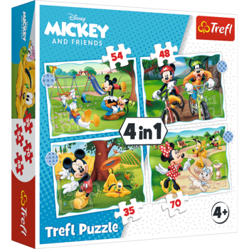Puzzle Trefl 4in 1 Mickey Mouse nice day,35/48/54/70 piese Puzzle Trefl 4in 1 Mickey Mouse nice day,35/48/54/70 piese