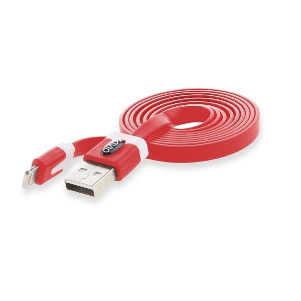 Cablu de date si incarcare Lightning Savio CL-74, pentru iPhone, rosu