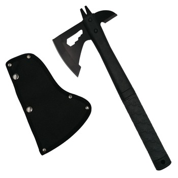 Topor Survivor, Deep Impact, otel inoxidabil, negru, 33 cm, teaca inclusa Topor Survivor, Deep Impact, otel inoxidabil, negru, 33 cm, teaca inclusa