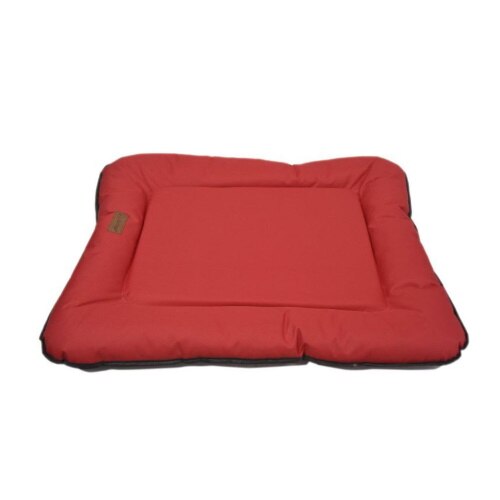 Perna camping pentru caini de talie mica, 4dog deluxe, rosu, 66 x 48 x 6 cm, impermeabila, rezistenta la uzura, umplutura din fibra de silicon