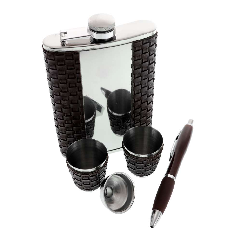 Set Cadou Sticla cu Paharele si Pix 5 Piese