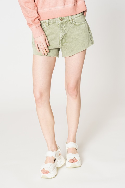 GUESS, Farmer rövidnadrág 5 eldolgozatlan szárvégekkel, Spárgazöld