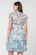 GUESS, Bluza cu imprimeu floral si aspect petrecut, Albastru pastel, Albastru royal, M