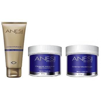 Pachet Remodelare corporala, Anesi- Cremfoliant anticelulitic 200 ml, Crema anticelulitica 500 ml si Crema Modelage 500 ml Pachet Remodelare corporala, Anesi- Cremfoliant anticelulitic 200 ml, Crema anticelulitica 500 ml si Crema Modelage 500 ml