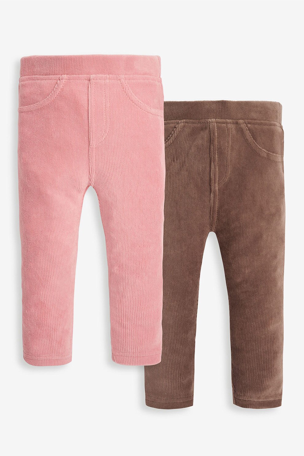 JoJo Maman Bebe, Set de pantaloni din reiat - 2 perechi, Roz/Maro